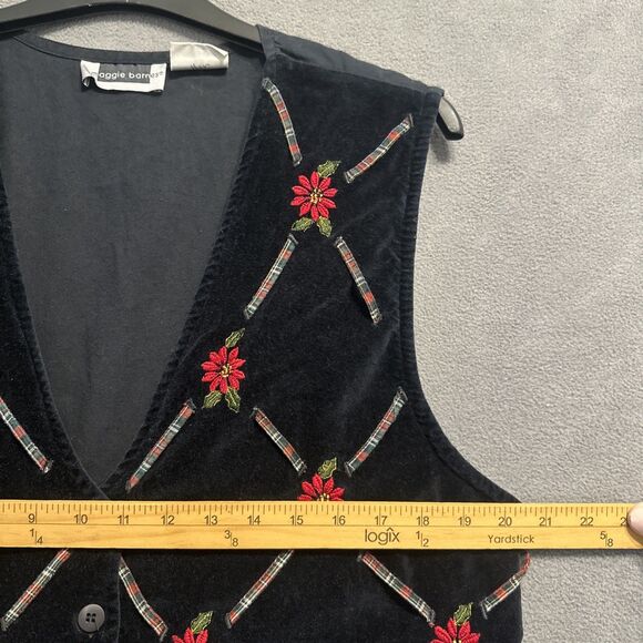 Vintage Christmas Maxi Dress Velvet Tartan Plaid Plus Size 24 Red Black Modest - Picture 6 of 7